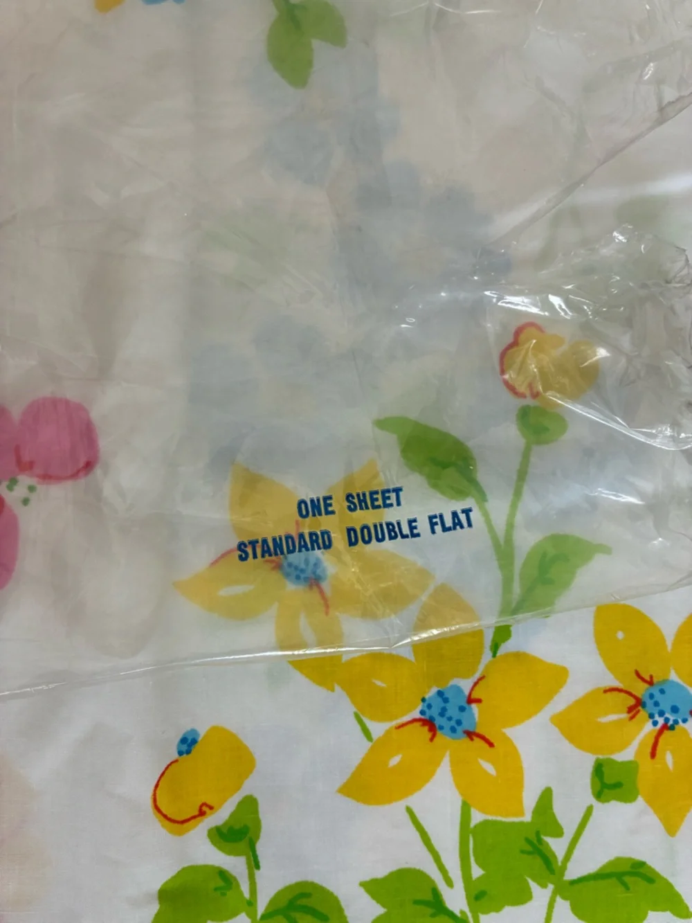 Vintage 60s 70s Pacific Floral Standard Double Flat Sheet